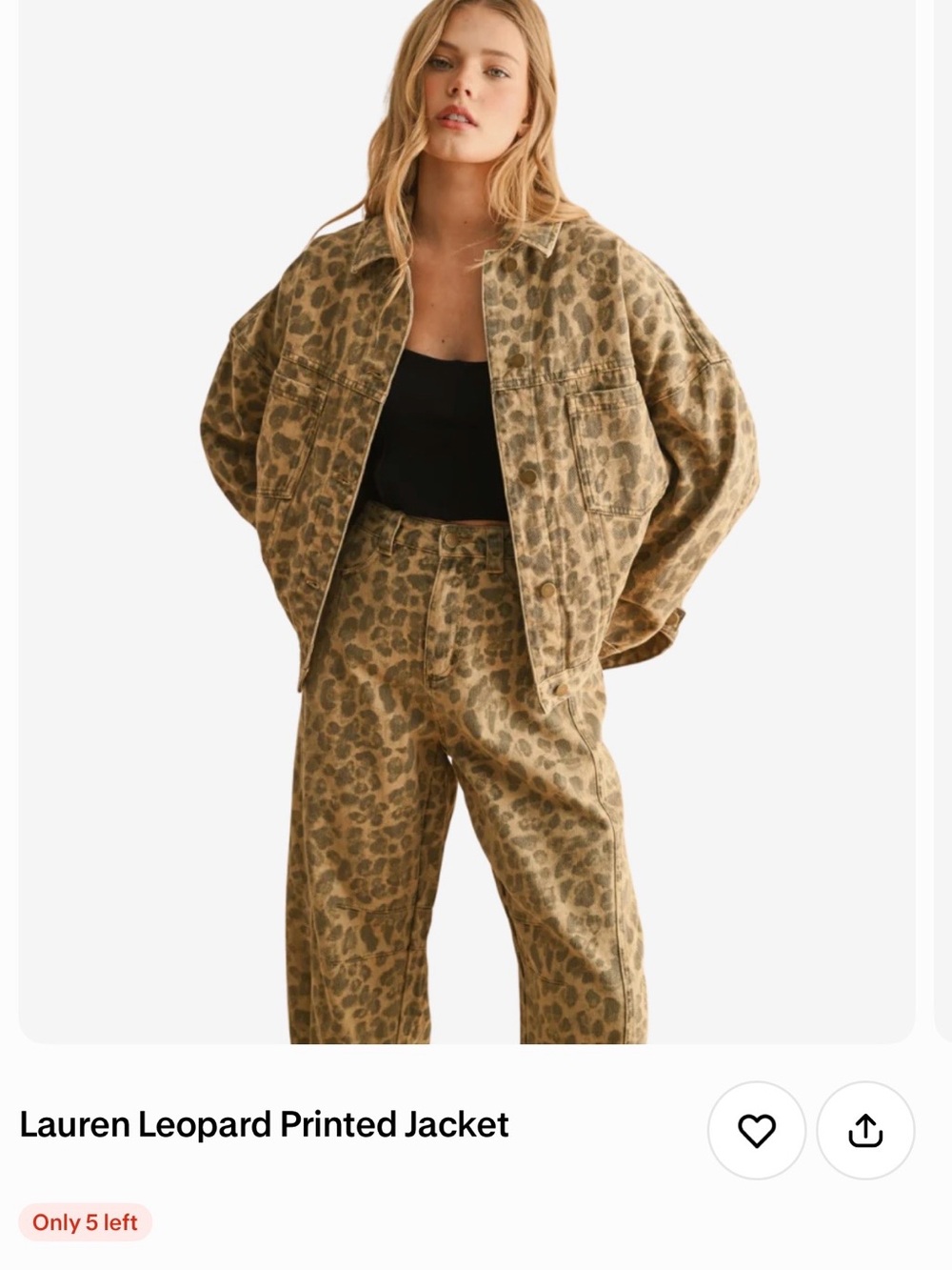 Lauren Leopard Printed Jacket - Tan Leopard